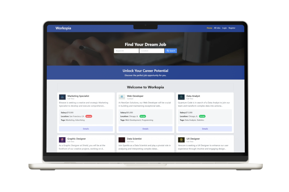 Workopia TT Project Screenshot